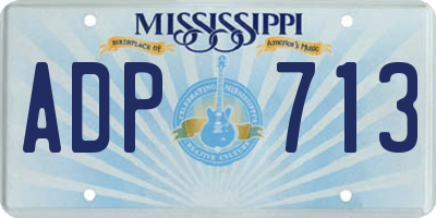 MS license plate ADP713