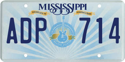 MS license plate ADP714
