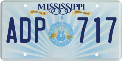 MS license plate ADP717
