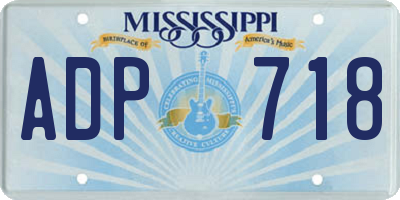 MS license plate ADP718