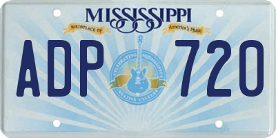 MS license plate ADP720
