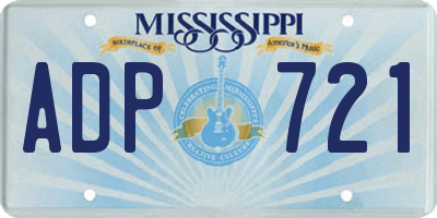 MS license plate ADP721