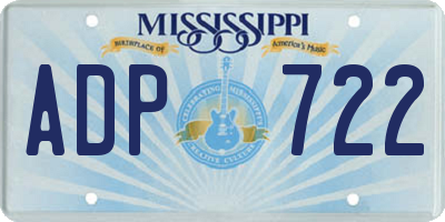 MS license plate ADP722