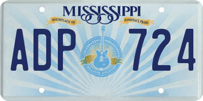 MS license plate ADP724