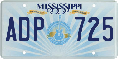 MS license plate ADP725