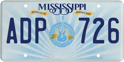 MS license plate ADP726