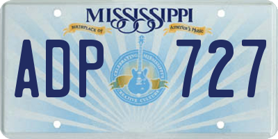 MS license plate ADP727