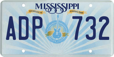 MS license plate ADP732