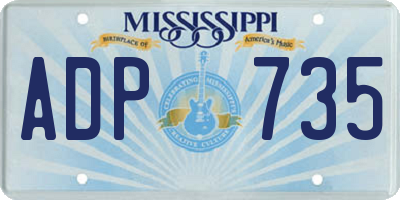 MS license plate ADP735