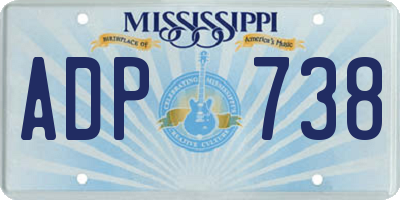 MS license plate ADP738