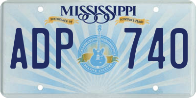 MS license plate ADP740