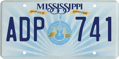 MS license plate ADP741