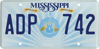 MS license plate ADP742