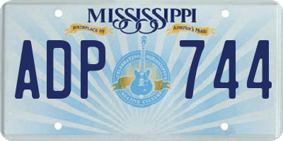 MS license plate ADP744