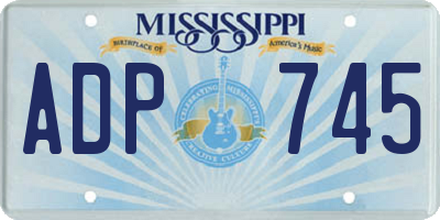 MS license plate ADP745
