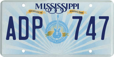 MS license plate ADP747