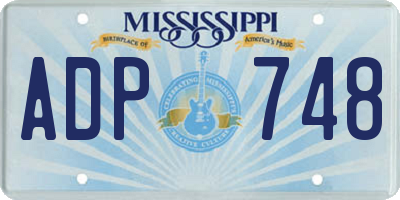 MS license plate ADP748