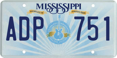 MS license plate ADP751