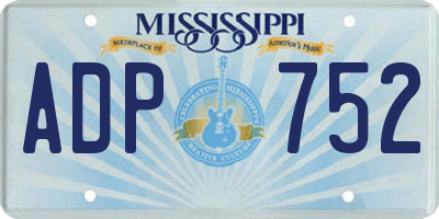 MS license plate ADP752