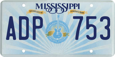 MS license plate ADP753