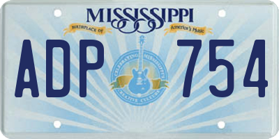 MS license plate ADP754