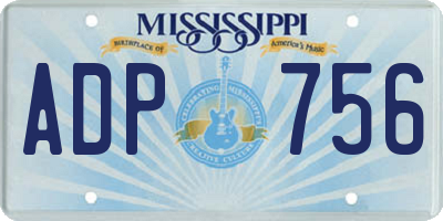 MS license plate ADP756