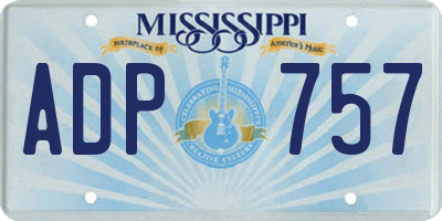 MS license plate ADP757