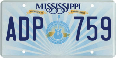 MS license plate ADP759