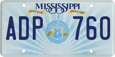 MS license plate ADP760