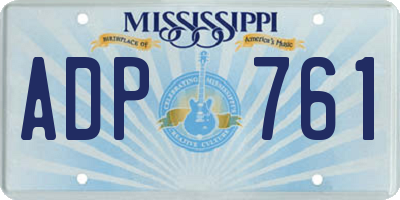 MS license plate ADP761
