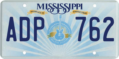 MS license plate ADP762