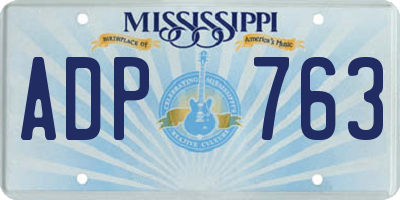 MS license plate ADP763