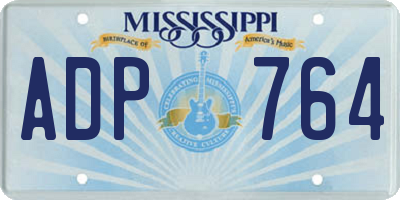 MS license plate ADP764