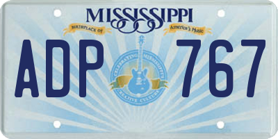 MS license plate ADP767