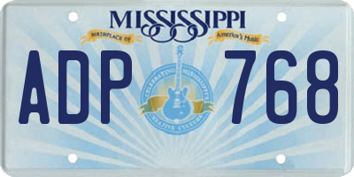 MS license plate ADP768