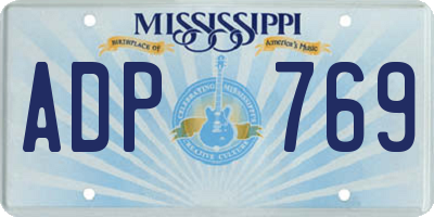 MS license plate ADP769
