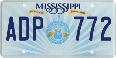 MS license plate ADP772