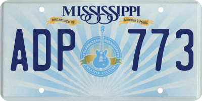 MS license plate ADP773