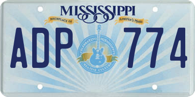 MS license plate ADP774