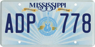 MS license plate ADP778
