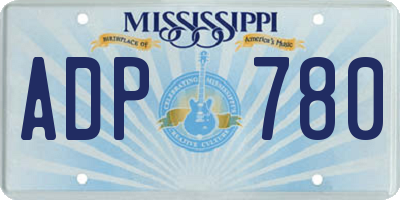 MS license plate ADP780