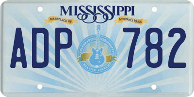 MS license plate ADP782