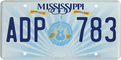 MS license plate ADP783