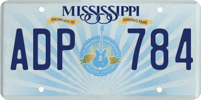 MS license plate ADP784