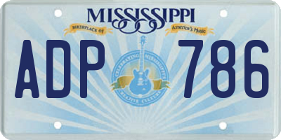 MS license plate ADP786