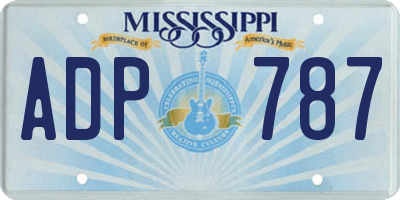 MS license plate ADP787
