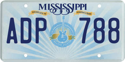 MS license plate ADP788