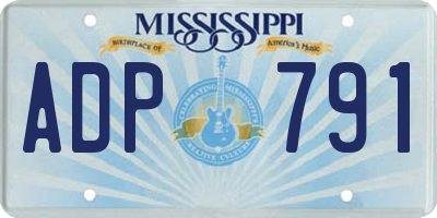 MS license plate ADP791