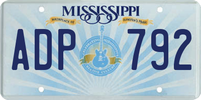 MS license plate ADP792