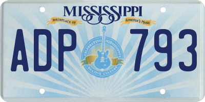 MS license plate ADP793